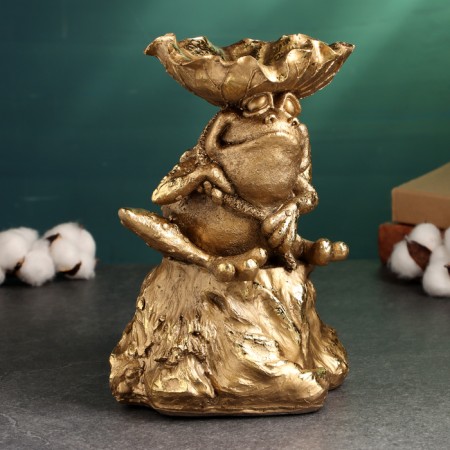 Steam for the little things "Frog on the stump" 25cm, bronze