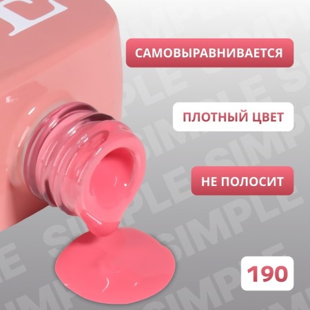 Simple nail polish gel, 3 phase, 10 ml, led/uv, color (190)-2