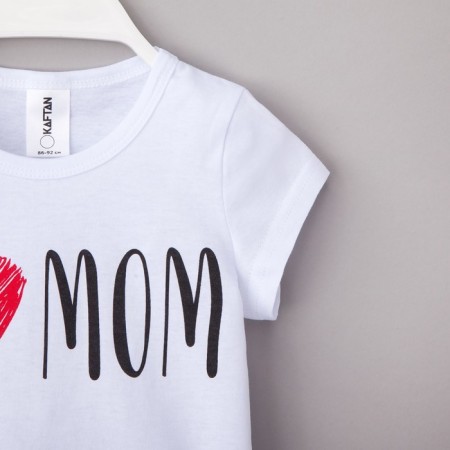 T-shirt Children's KAFTAN "Love MOM", White, height 122-128 (34)-2