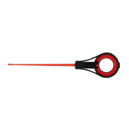 Fishing rod winter balalaika with a guard, black red color, HFB-37-1