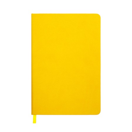 Leduced Diary A5, 140l, Cage, leatherette, elastic band, black cut, yellow-2