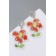 Acrylic earrings "flowers" drawn, colored in silver