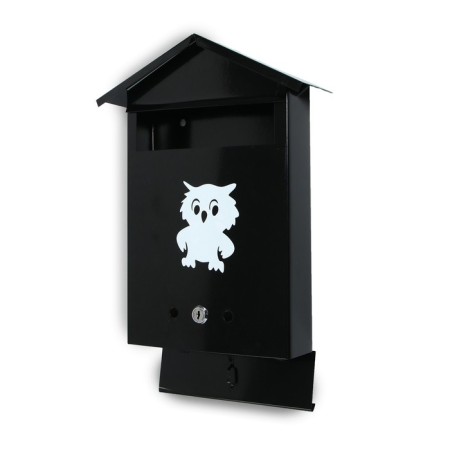 Mailbox with a lock, vertical, "house", black-7