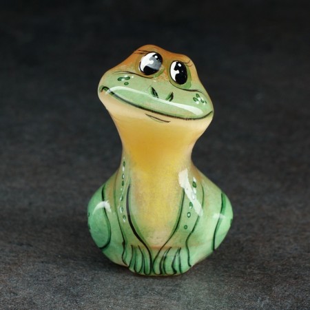 Souvenir "Frog is curious", 6 x 4.5 cm, selenite-3