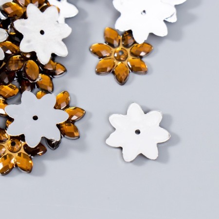 Decor for creativity Plastic 1 Puncture "Rhineston. Champagne" set of 100 pcs 1.3x1.3 cm-1