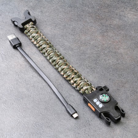 5B1 survival bracelet (paracord - 3 m, compass, whistle, fire, lantern), forest camouflage 1022407-3