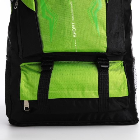 A backpack on a zipper with an increase, 65l, 4 external pockets, green color-5