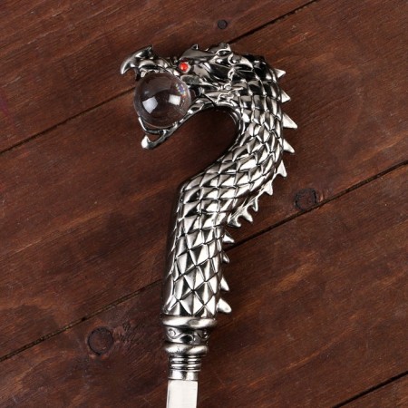 Souvenir product cane with a dagger, blade 30cm, handle dragon-3