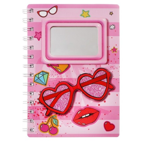 Notepad 60 sheets (12.7 x 19.3 cm) Mazari "Make Up", with a mirror, a linked inner block, 70 g/m2, 4 design mix-7