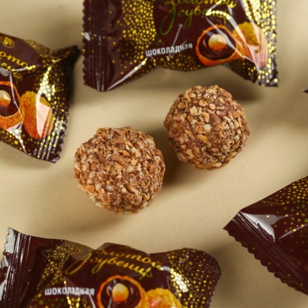 Set "March 8": Black tea with taste: Vanil and caramel 50 g, chocolate sweets 100 g.-2