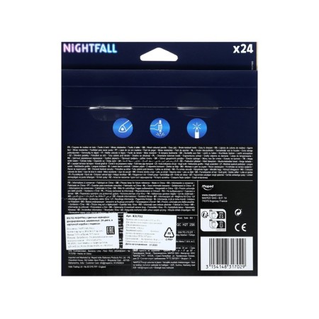 Pencils 24 colors Maped Nightfall, wooden, decorated, cardboard packaging-3