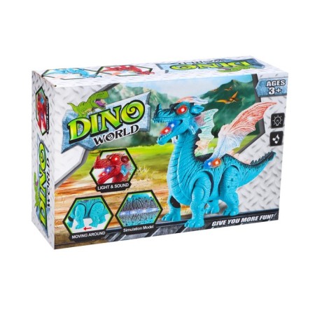Dinosaur "Dragon", works on batteries, light and sound effects, red color-4