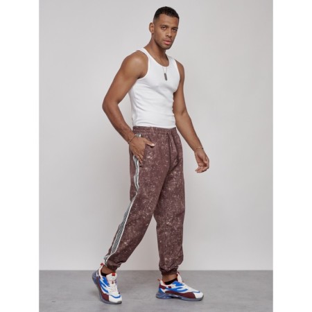 Joggers male, size 50, brown color-5