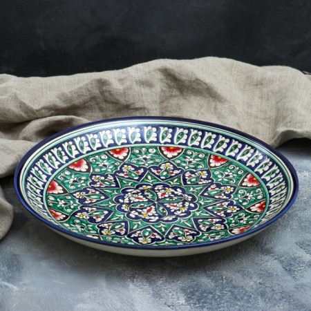 Largan Rishtan ceramics "Patterns", 31 cm, blue