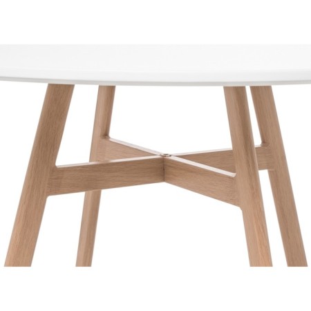 Round table Skandi metal, white/natural 90x90x73 cm-3