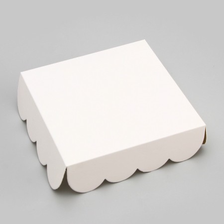 Cookie box, confectionery packaging, white, 13 x 13 x 4 cm-1