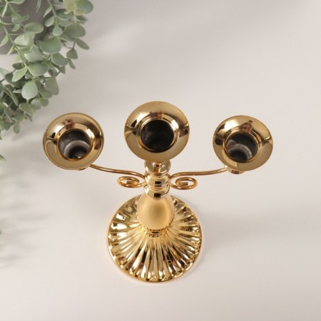 Summary Metal for 3 candles "Classic with curls" D-2 cm 10x18.5x27.2 cm-3