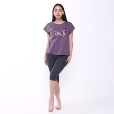Female set (T -shirt/Bridges), purple/gray color, size 52