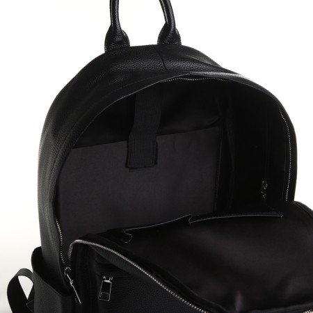 Women's backpack city on lightning, Fidelio Largo, 4 external pockets, black color-3