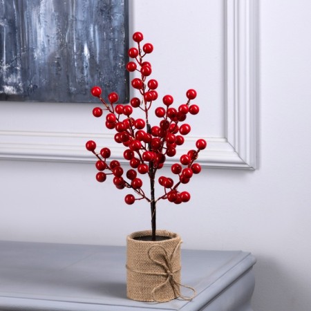 LED bush "Berries" 35 cm, 30 LED, AAX3 batteries (not included), glow warm white-1