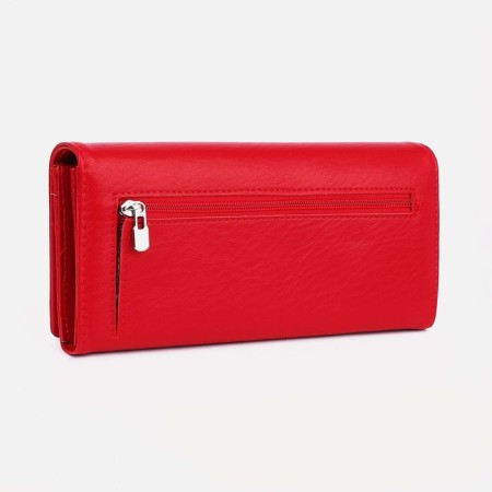 Women's wallet on magnets, red color-1