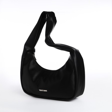 Women's bag Textura, baguette, small size, black color-5