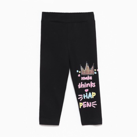 Leggings for girls, black color, height 98 cm