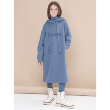 Dress for girls, height 122 cm, dark gray color