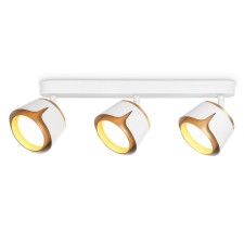 Спот настенно-потолочный поворотный со сменной лампой Ambrella light, Techno family, TN71235, 3хGX53, цвет белый, золото