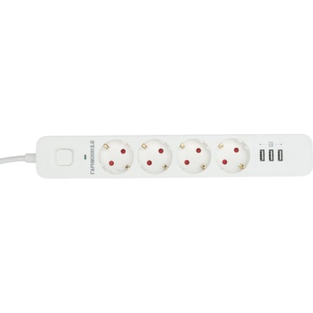 Сетевой фильтр Гарнизон 2.0 Мультипорт EPS-4-U3-W-2, 4 р, 10А, 3xUSB, 2м, ур.защиты 2+, белы 1034186-3