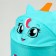 A basket for storing toys "unicorn" with handles and a lid, 55 x 33 x 33 cm, blue