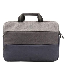 Business bag, lightning department, 2 outer pockets, blue/gray color
