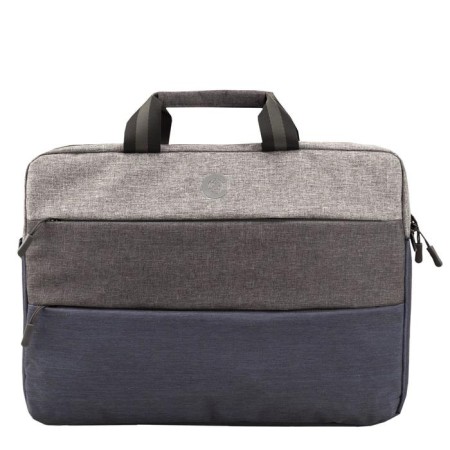 Business bag, lightning department, 2 outer pockets, blue/gray color