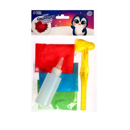 Snow-Kolevo-Peskolev "Penguin" + coloring powder 15 g, color mix, for the New Year-4