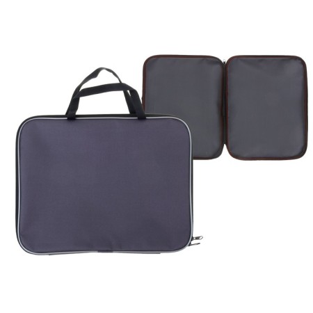 Folder with handles Textile A4, 350 x 270 x 20 mm, calligrata "office", nylon 600D, two -tone Kant, gray