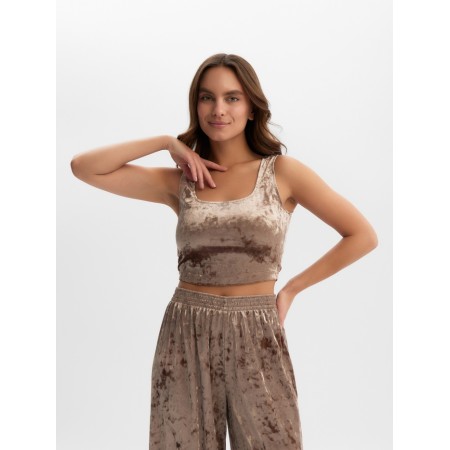 TOP female KAFTAN VELVET 48-50, coffee-5