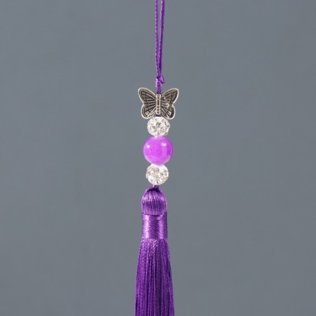 Textile suspension, metal "butterfly" purple 1x1.2x16.5 cm-2