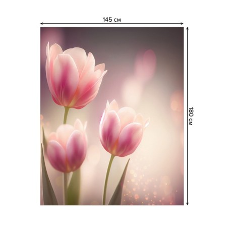 The tablecloth “Tenderness at dawn”, rectangular, Saten, size 145x180 cm-1