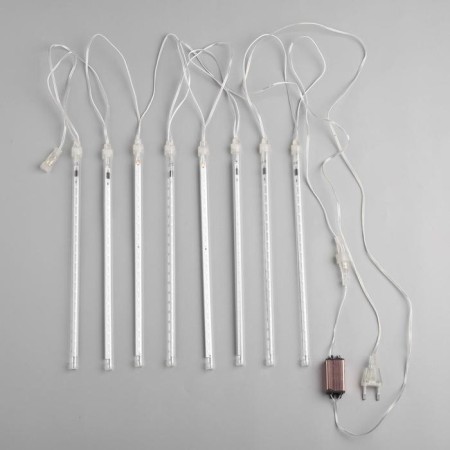 Garland "icicles" 2.5 × 0.3 m, IP65, transparent thread, 192 LED, Green glow with a drain effect, 12 V effect-3