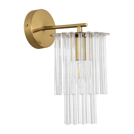 Wall lamp EVOLUCE. Sle1122-301-01. Lynden. 1x40 W, E14, 15x29 cm, brass color-1