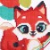 Canvas for embroidery with a cross "Fox with balls", 20 x 15 cm