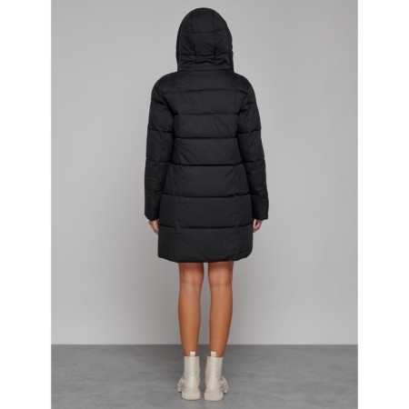 Coat insulated winter female, size 52, black color-3