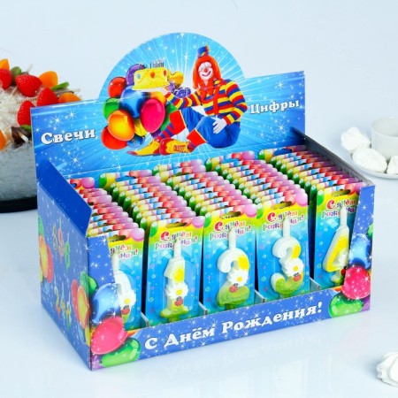 Show Box with candles for the cake numbers "Chamomile", 10.2 cm, 50 pieces-2
