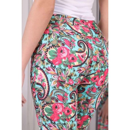 Female trousers, size 46, turquoise color-6