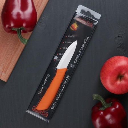 Knock Ceramic “Simple”, blade 8 cm, handle Soft Touch, Mix color-5