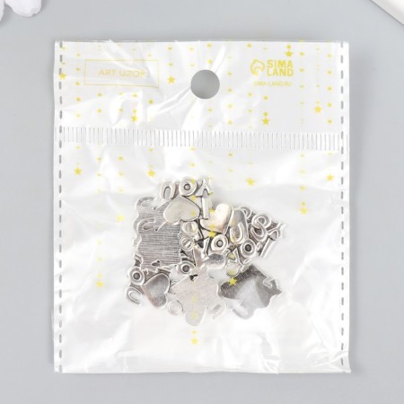 Decor for creativity Metal "heart. I love you" silver 1.5x1.6 cm-3