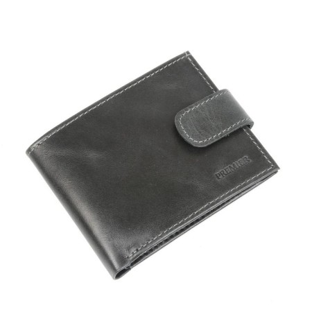 Button purse, 1 department for bills, for coins, for credit cards, black pulp