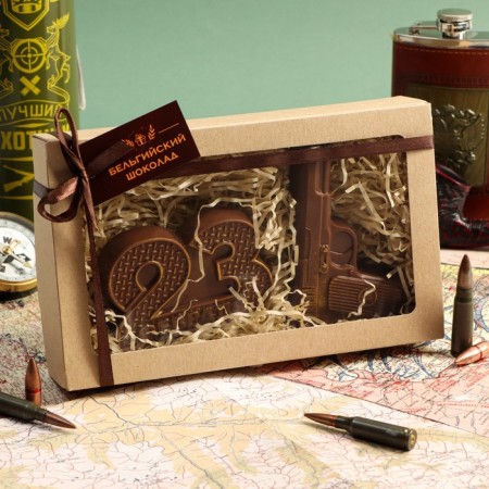 Belgian chocolate, 2 in 1 "February 23 No. 2 + Pistol", 160 g