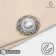 Magnet for a “pearl” scarf, white color in silver