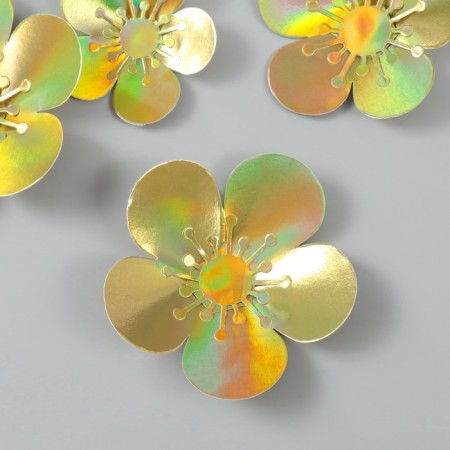 Stick Paper "Flower. Golden holography" set 6 pcs 13x12.3x0.6 cm-1